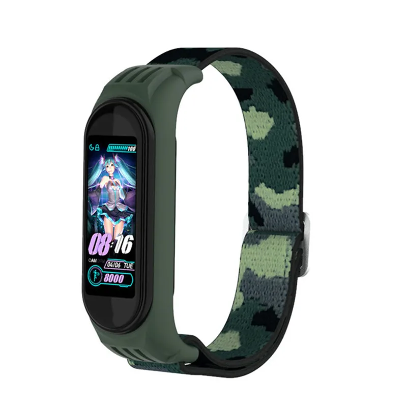 New Nylon Strap For XiaoMi Mi Band 4 3 5 6 Adjustable elastic nylon Wristband For Mi Band 5 3 4 Bracelet XiaoMi Mi Band 6 straps