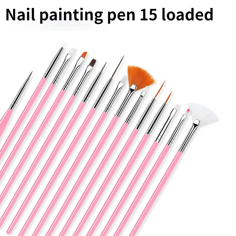 

Nail Art Paint Pen 15 Packs Nail Art Brush Set Phototherapy Pen Carving Pen Nail Pen Painting Tools Manicure Nail sponge strips