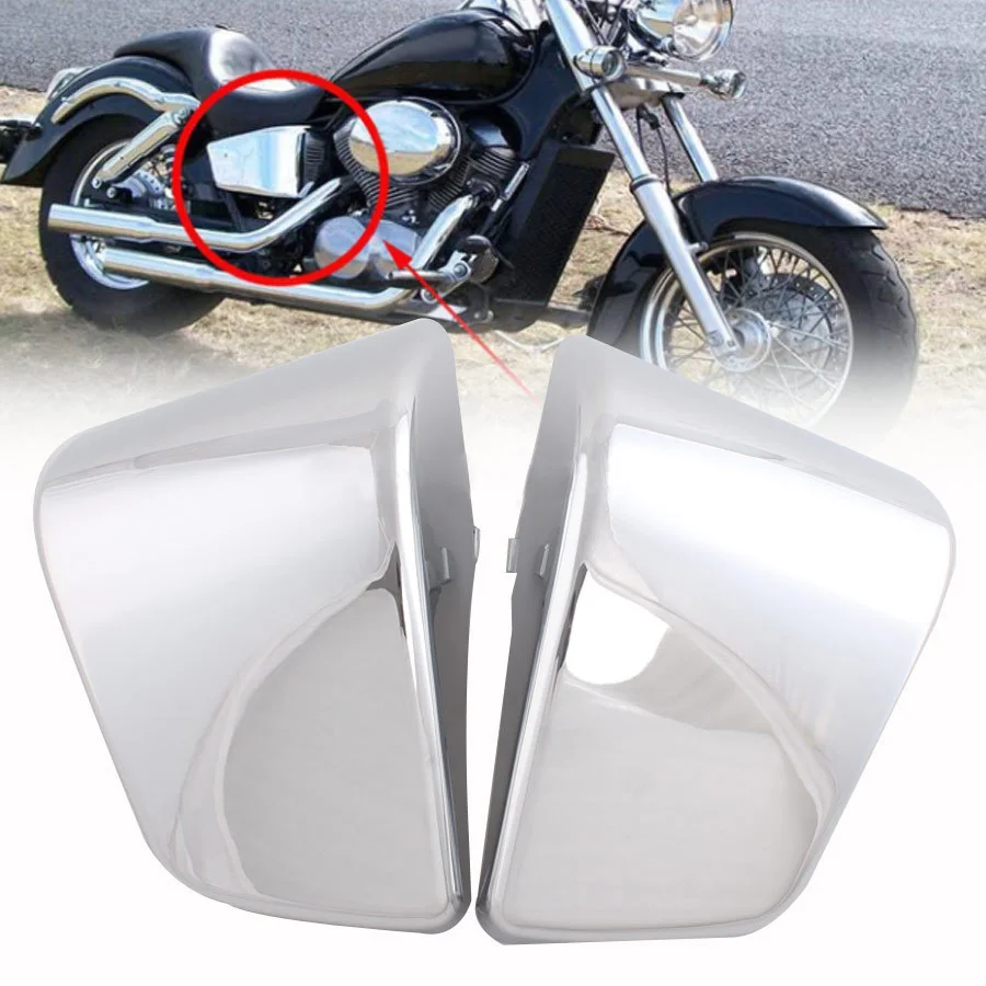 Motorcycle Chrome Side Fairing Battery Cover Protector For Honda VLX 600 99-08 Shadow VT 600 C CD VLX Deluxe Steed 400 99-07