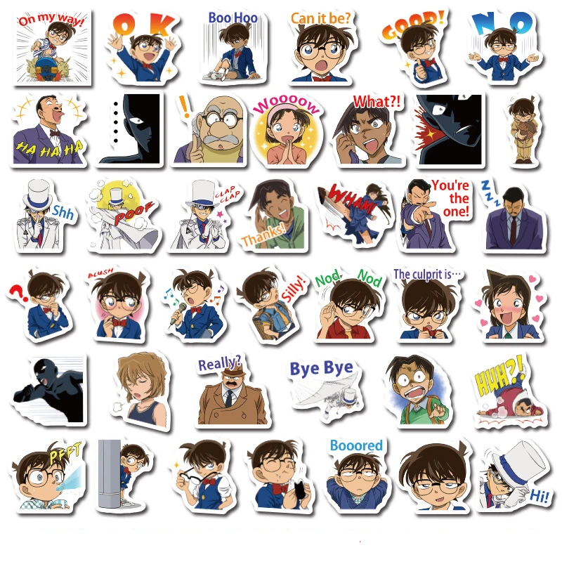 40 шт. Харадзюку аниме детектива Конан стикер s для путешествий Чехол гидрофляги