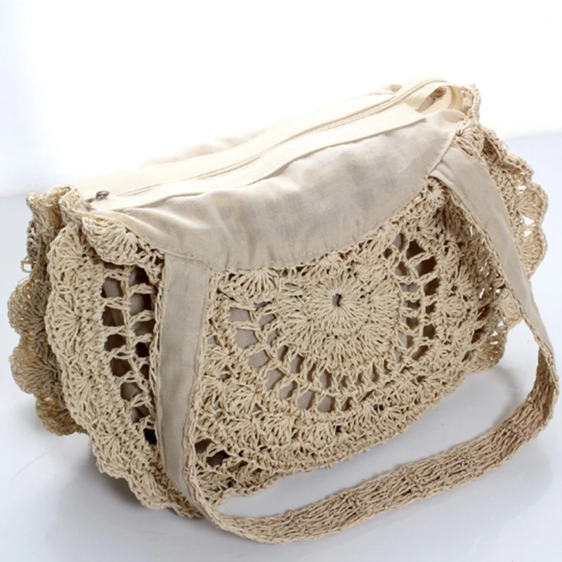 Женские соломенные сумки большие винтажные ручной работы из ротанга для пляжа