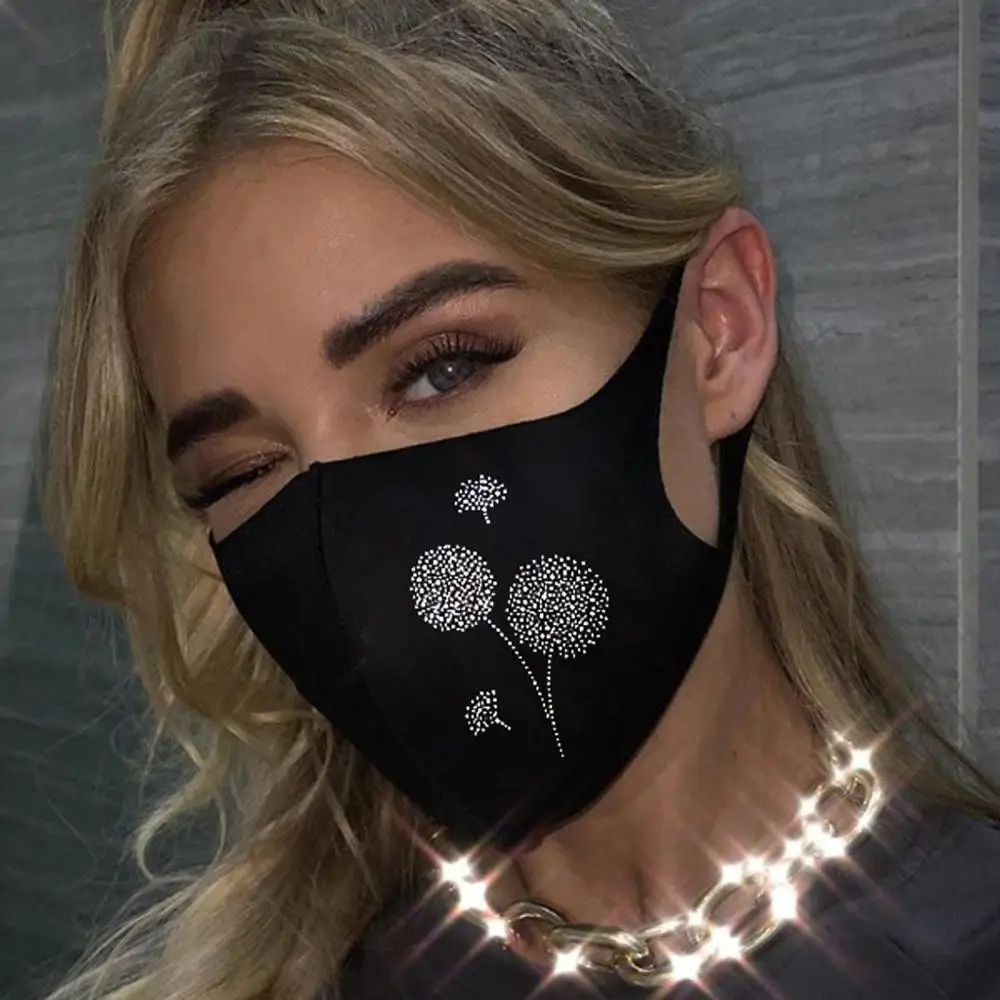 Модная маска Стразы блестящие маски для лица унисекс стирающаяся дышащая со