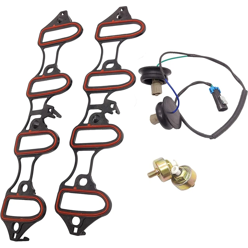 

5PC Knock Sensor Harness Intake Manifold Gasket Kits for GMC Silverado Sierra Yukon 12601822 89060413