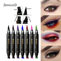 jimwood liquid colorful eyeliner stamp marker pencil waterproof stamp double ended eye liner pen lipgloss cosmetic eyliner ce040