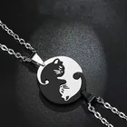 Креативное ожерелье из нержавеющей стали с изображением кота и пары YinYang Taichi, ожерелье с подвеской принесет удачу для влюбленных, друзей, подарочные украшения