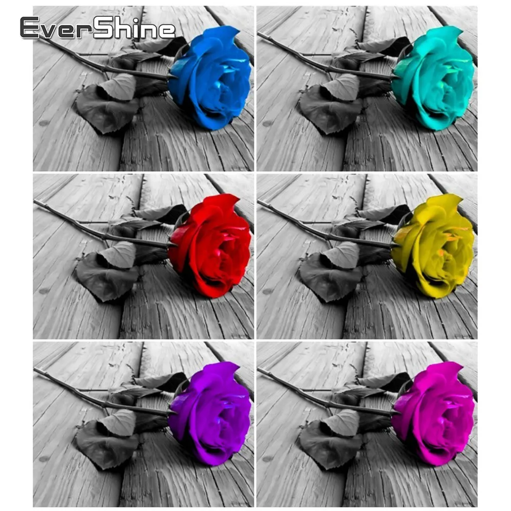 EverShine 5D Алмаз Живопись Полная Площадь Розы Картина Продажа DIY Вышивка Цветы
