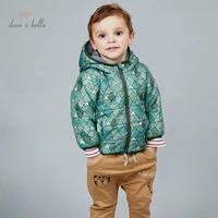 dba14626 dave bella winter baby boys fashion print pockets hooded padded coat children tops infant toddler outerwear