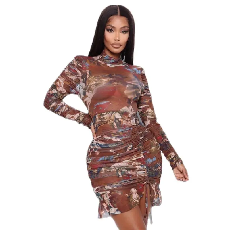 

2021 Women Mini Sexy Dress Long Sleeve Clothes Women Bodycon Causal Ladies Party Spring Summer Dresses Clothing For Women