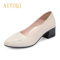 aiyuqi women formal shoes large size spring 2021 pointed toe commuter casual women shoes mid heel ladies work shoes