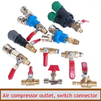 mute air compressor accessories outlet ball valve switch quick connector three way ball valve deflation outlet switch