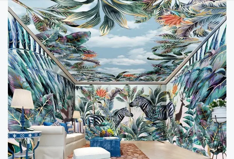 Настенные фрески на заказ с изображением леса и животного тематические обои для