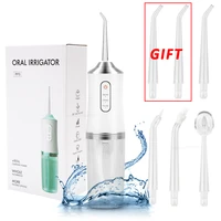 portable power oral irrigator jet electric dental water flosser water teeth cleaner rechargeable placement nozzles dropship