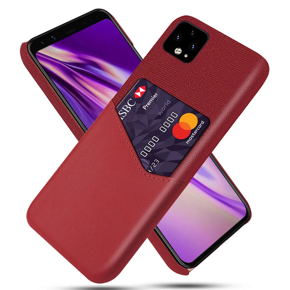

For Google Pixel 4/Google Pixel 4 XL Case Cloth Fabric Case with ID Holder Slot Cover for Google Pixel 4 Cover Coque Funda Bumpe