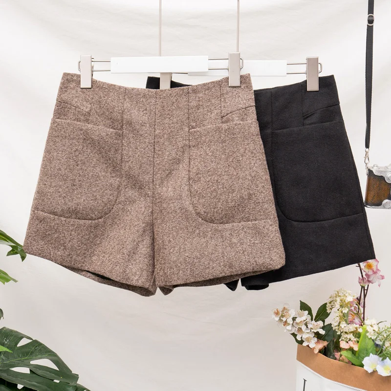 5XL 4XL Свободные шерстяные ботинки на молнии большие размеры короткие женские