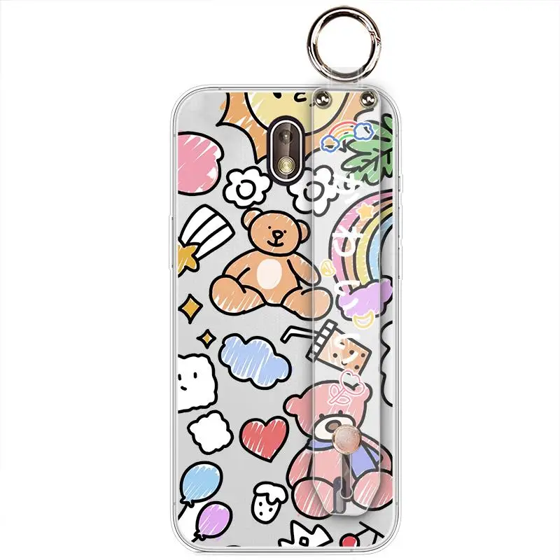 Силиконовый ударопрочный чехол для телефона Nokia 1 красивый черный с изображением