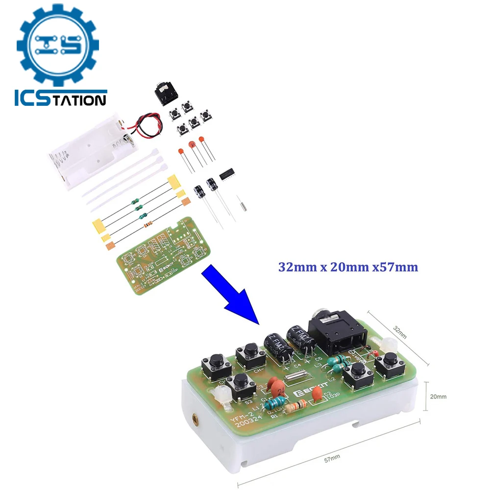 76-108 МГц FM стерео радио DIY Kit Беспроводной FM передатчик Модуль частотной модуляцией электроники пайки практика проекта - изображение