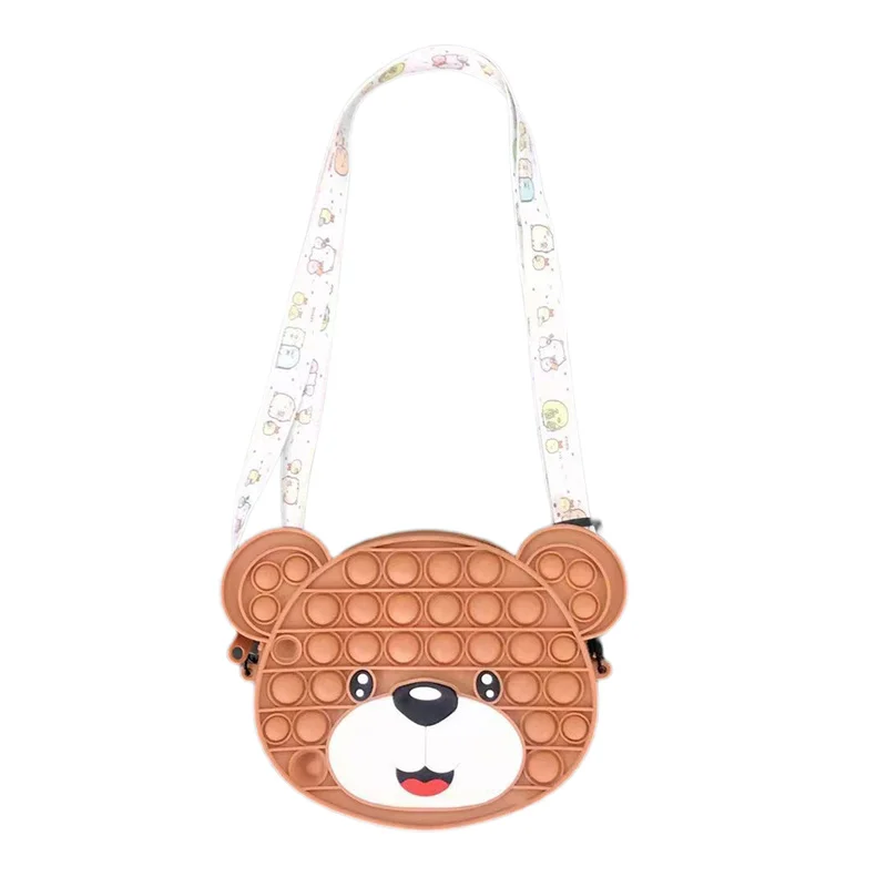 

Женская сумка через плечо для девушек, сумка через плечо с мультяшным медведем, силиконовая игрушка-пузырь