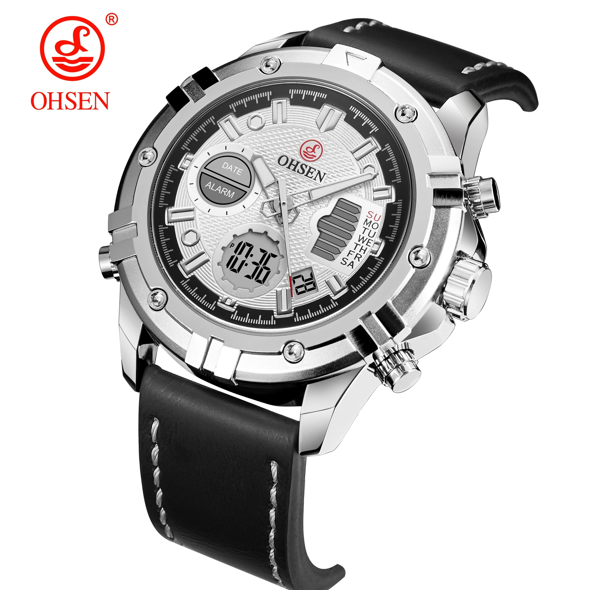 OHSEN мужские Цифровые кварцевые часы водонепроницаемые армейские ударные