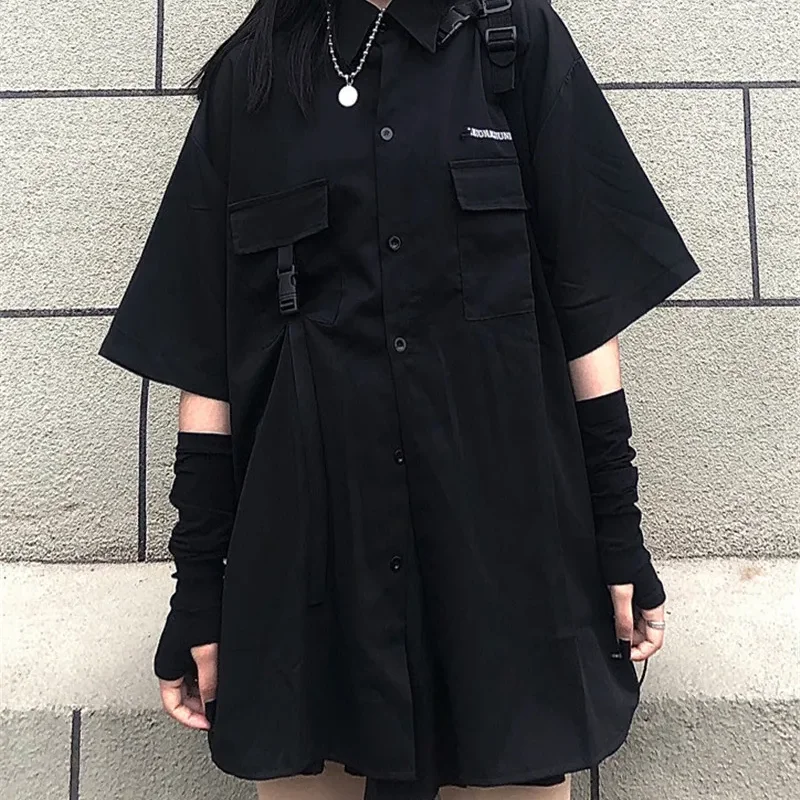 

Single / set summer Korean versatile dark loose BF shirt top women fashion two piece set skirt jupe dropshipping