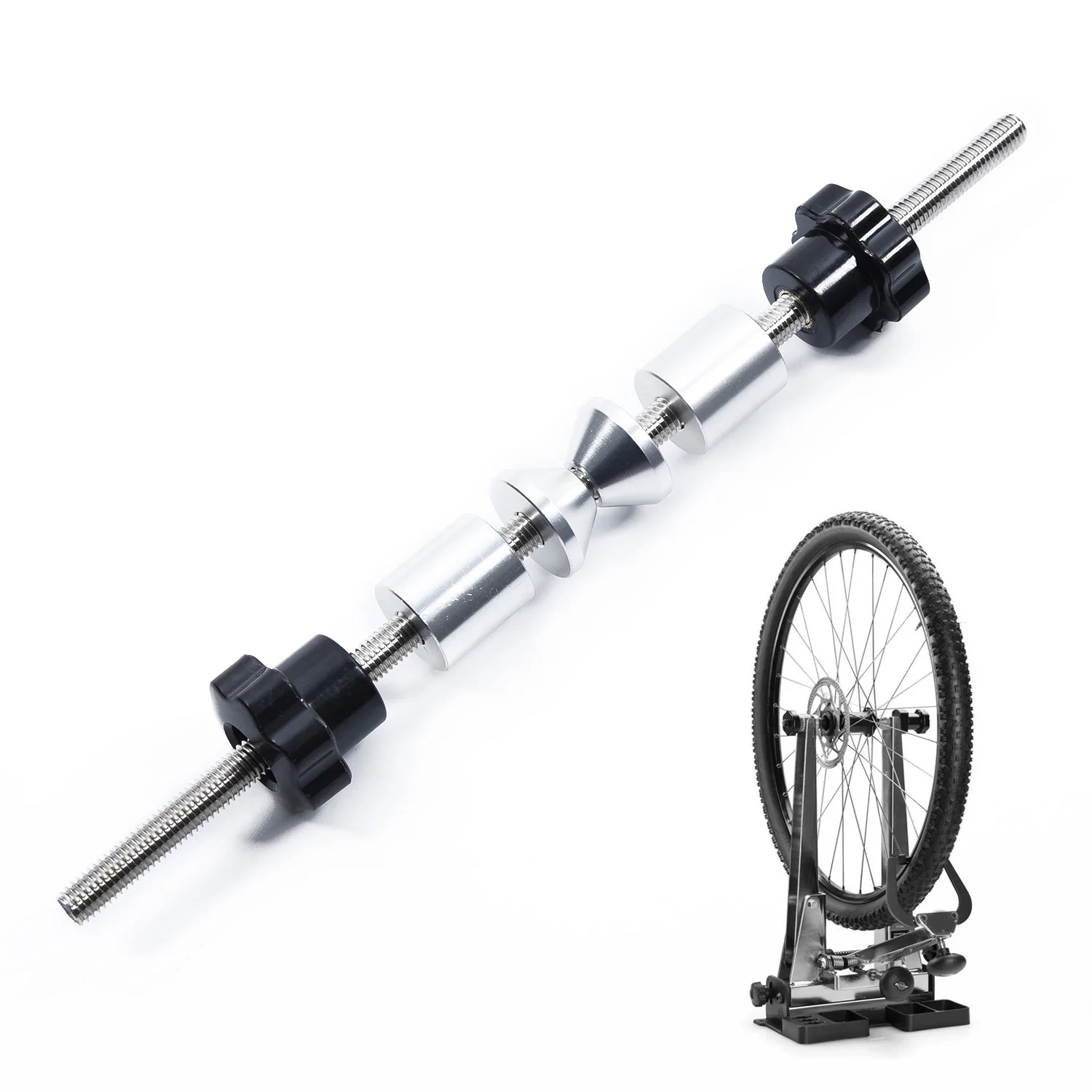 1*Bike Thru Axle Adaptor Wheel Repair Truing Stand Platform Set Up Mechanic Tool Muti-Tools Bicycle Cycling Parts