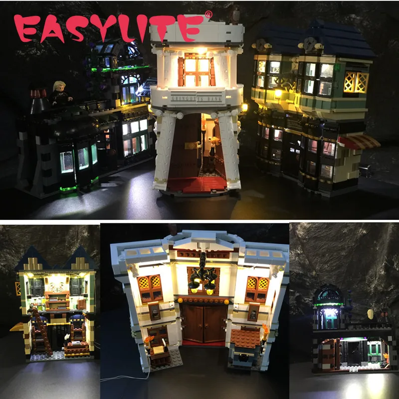 EASYLITE LED Light Set For 10217 75978 Diagonal Alley DIY Toys Blocks Bricks Only Lighting Kit Not Include Model