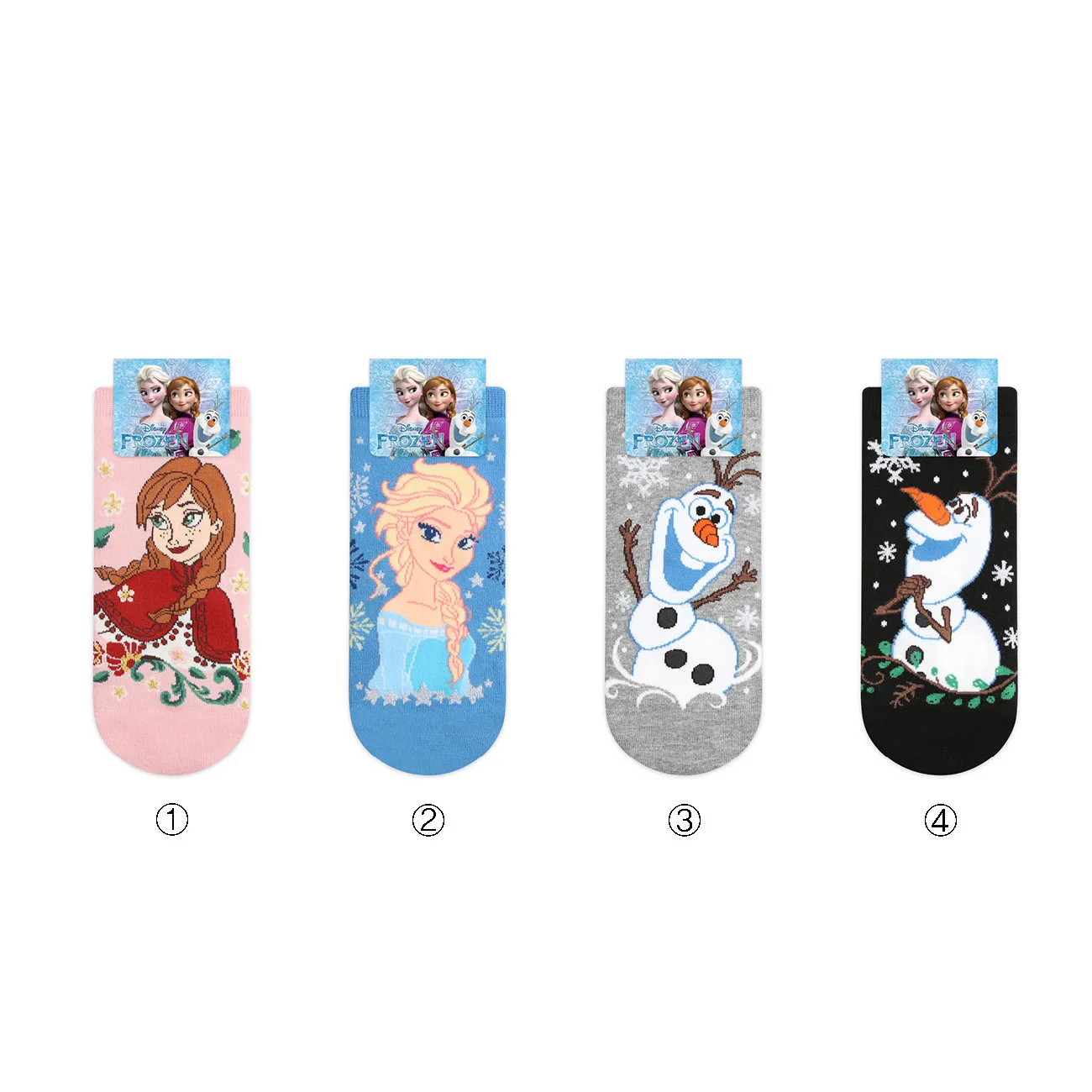 Disney ice and snow strange edge cotton socks cartoon anime princess Snowman low-gang socks Korean style socks