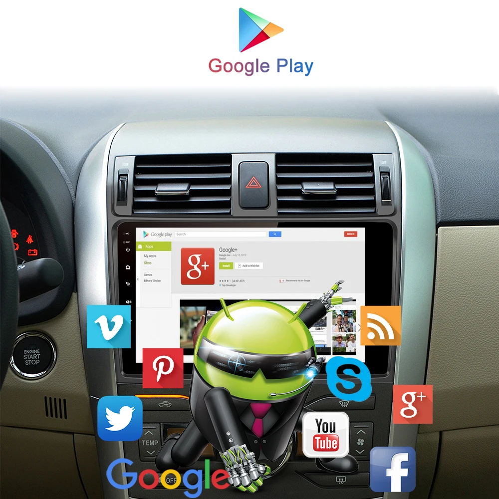 " Android 9,1 Автомобильный мультимедийный gps навигатор головное устройство для Toyota Corolla E140/150 2006-2013 2 din Автомобильный Радио Стерео gps