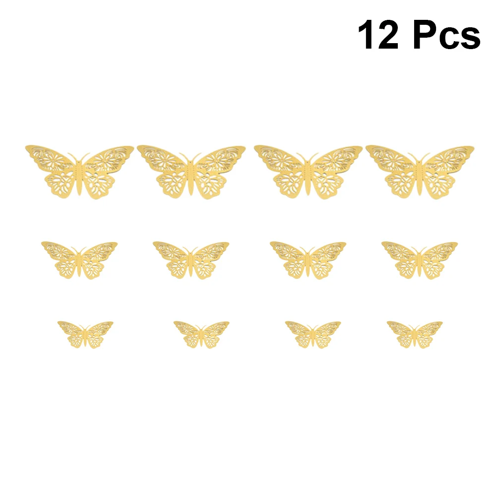 12 шт. 3D наклейки на стену с бабочками выдолбленные сделай сам Настенный декор