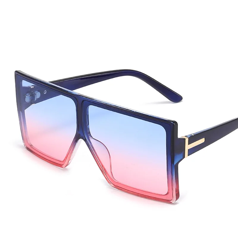 

Модные квадратные солнцезащитные очки большого размера для женщин и мужчин, роскошные брендовые цельные градиентные солнцезащитные очки, ...