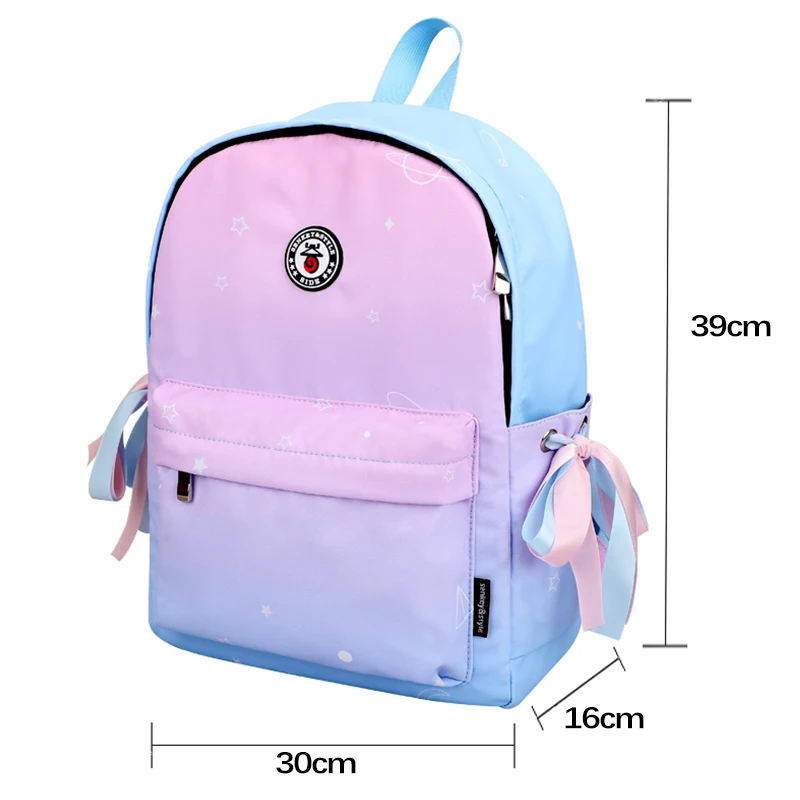 

SENKEY New Fashion Woman Backpack Schoolbag Gradient color For Girl Boy Travel bag Colorful teenager student School Backpack