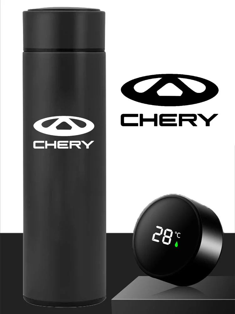 500ml Smart Thermos bottle LED Temperature Display Portable Stainless Steel Thermo Mug For CHERY TIGGO 3 4 TIGGO 7 PRO TIGGO 8