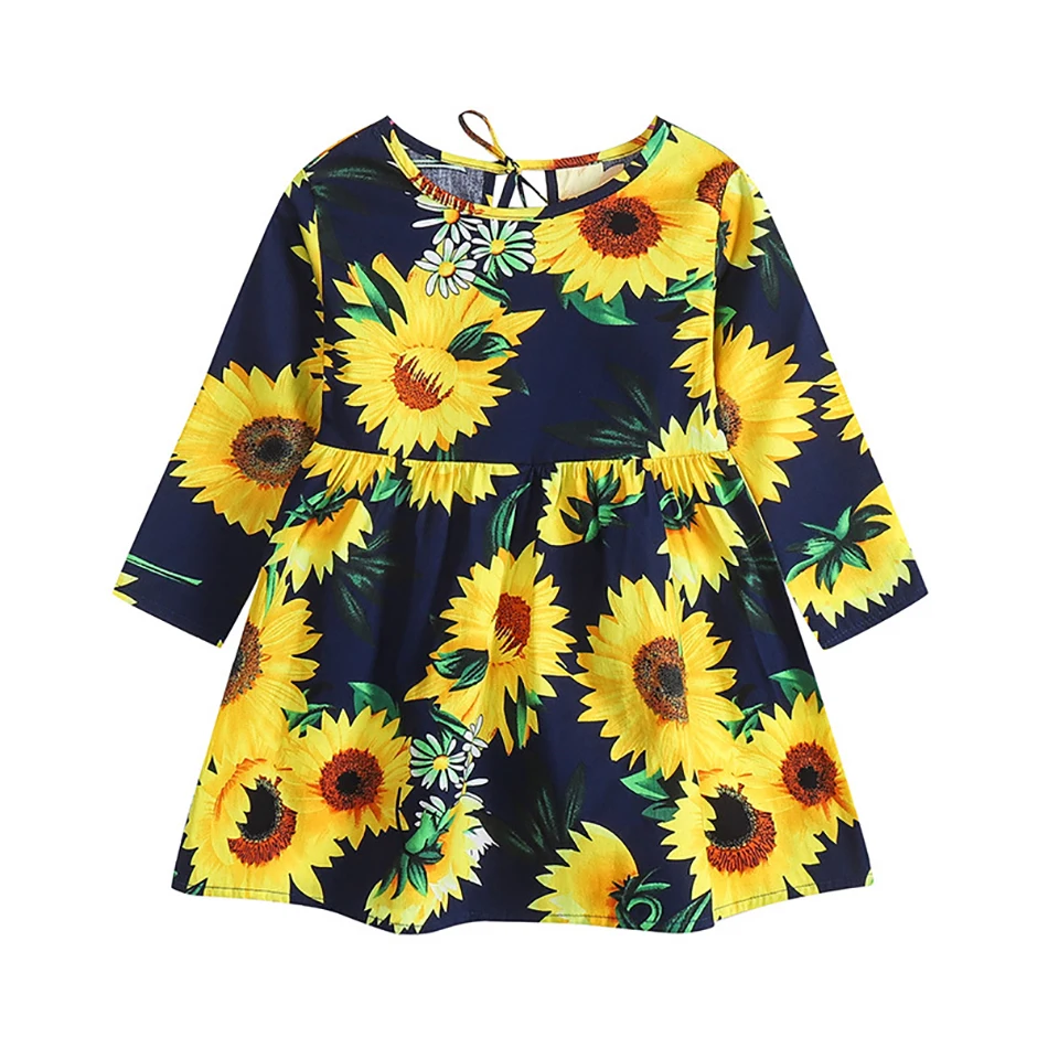 

Baby Girls Sleeveless Sunflower Flower Dresses Clothes Kids Summer Princess Dress Children Party Pageant Dress Outfit