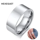 Мужские обручальные кольца из нержавеющей стали серебристого цвета, 8 мм, персонализированные мужские кольца с плоскими краями и квадратными краями