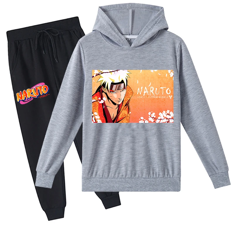 

2-15Y Anime Cute Tracksuit Kids Kawaii Logo Printed Hoodie Pants 2pcs Sets Children Boys Clothing Sets Streetwear Girl Outfits