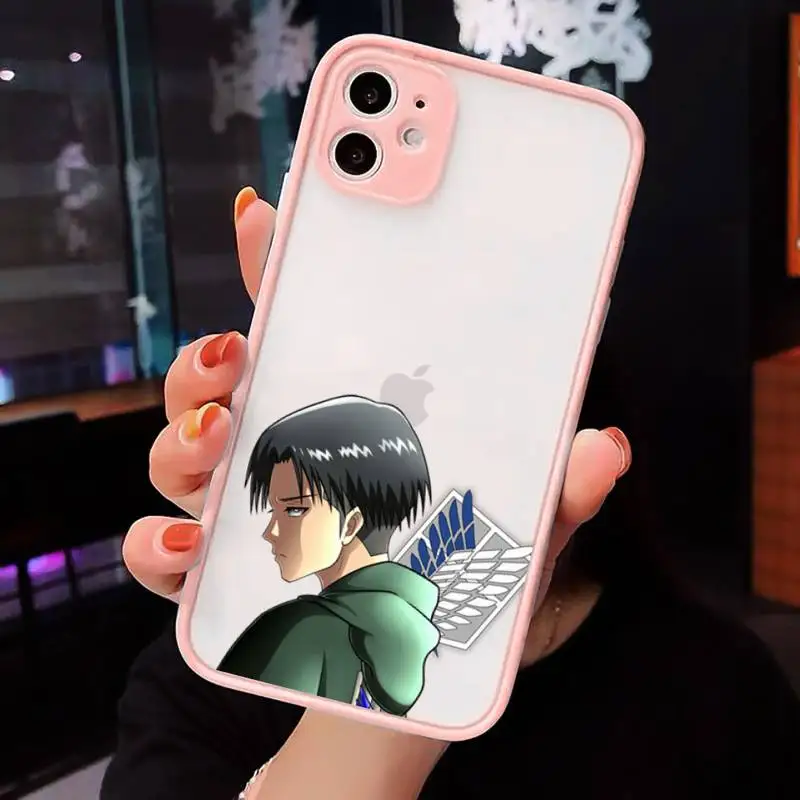 

Attack on Titan black cat angel Alpaca flower Phone Case matte transparent For iphone 7 8 11 12 plus mini x xs xr pro max cover