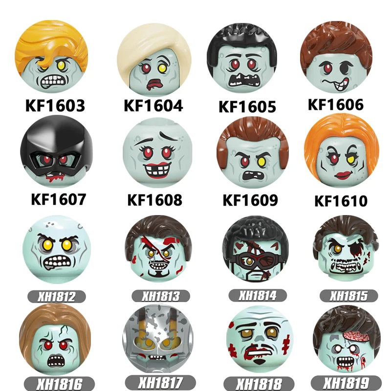 

New Zombie Edition Series Movie Accessories KF6148 X0325 Building Blocks Head Bricks Action Figures Educational Toys For Kids