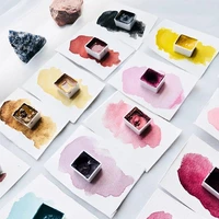 20 colors manual grinding mineral solid watercolor pigment single color selection line draft fill painting nail art half pan
