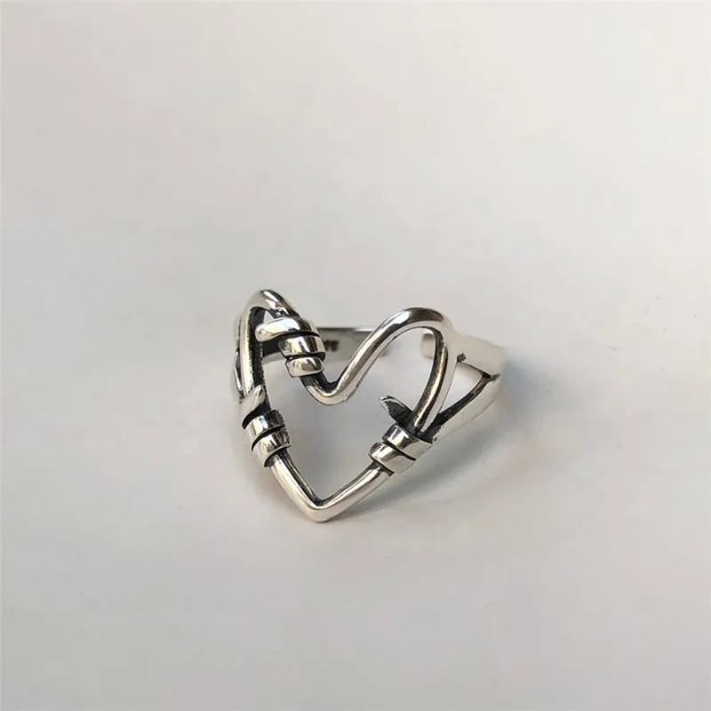 RUIYI реальные 925 пробы серебро Европейский Стиль Для женщин выбитое сердечко