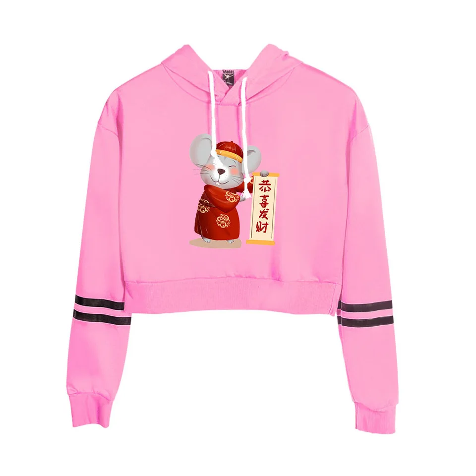 

Женские толстовки с капюшоном, короткий стиль, длинный рукав, большие размеры, с новогодним принтом, Женская толстовка с капюшоном, Harajuku, кор...