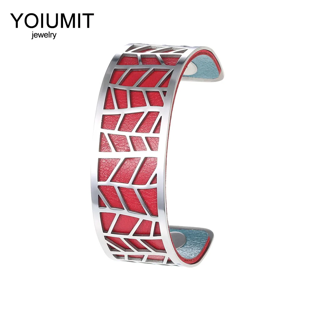 

Женский Серебряный Браслет-манжета со сменным кожаным ремешком