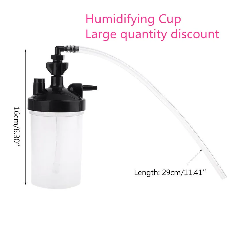 Cup Oxygen Bubbler Bottle - Humidity Humidifier Water Bottle And Pipe Connector Elbow For Oxygen Concentrator