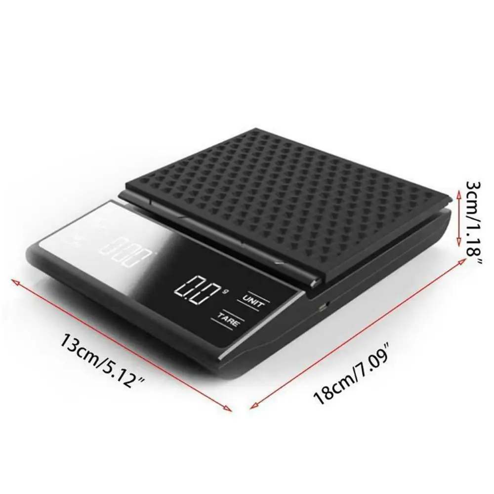 

3KG 0.1g Coffee Scale With Timer Smart Drip Low Battery And Overcharge Reminder Scales Reminder Digital Portable Kitchen X5N7