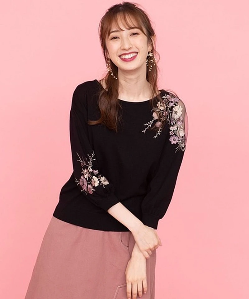 Свитер женский Осень-зима 2020 универсальный прозрачный с вышивкой из сетчатой