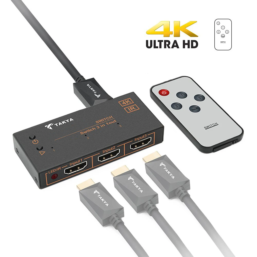 3 порта 4K 3D переключатель разрешения HDMI совместимый селектор 3x1 разветвитель