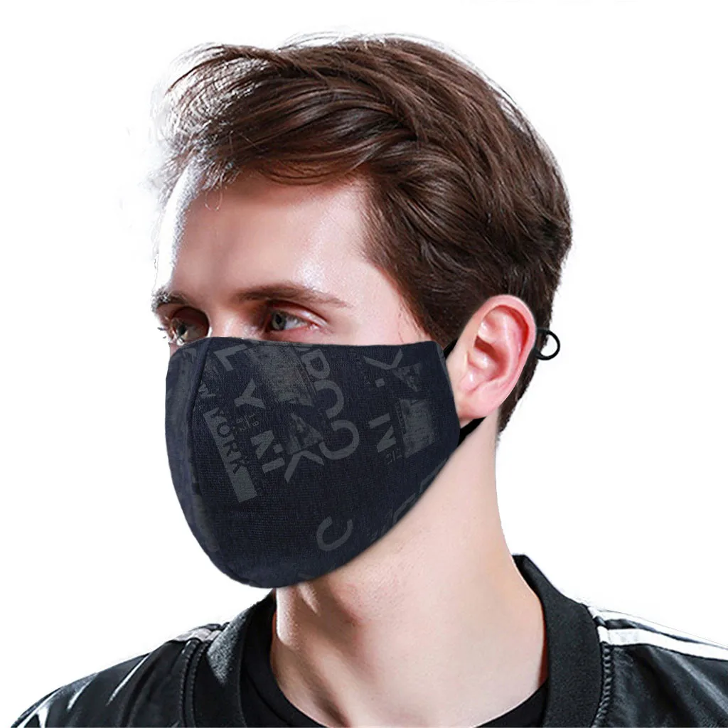 Моющаяся многоразовая Маска Для Лица взрослых и мужчин защитные черные колпачки