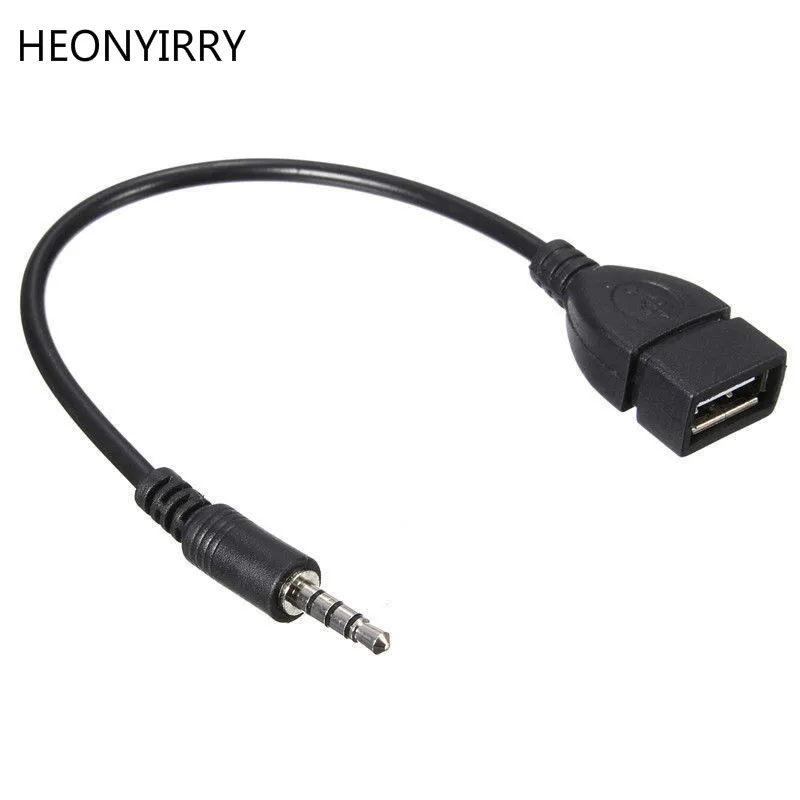 3 5 мм Автомобильный аудиокабель со штекером AUX для USB 2 0 Тип A Женский Адаптер