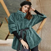 topfur real fur green mink jacket whole skin natural mink fur coats for women winter luxury mink outwear