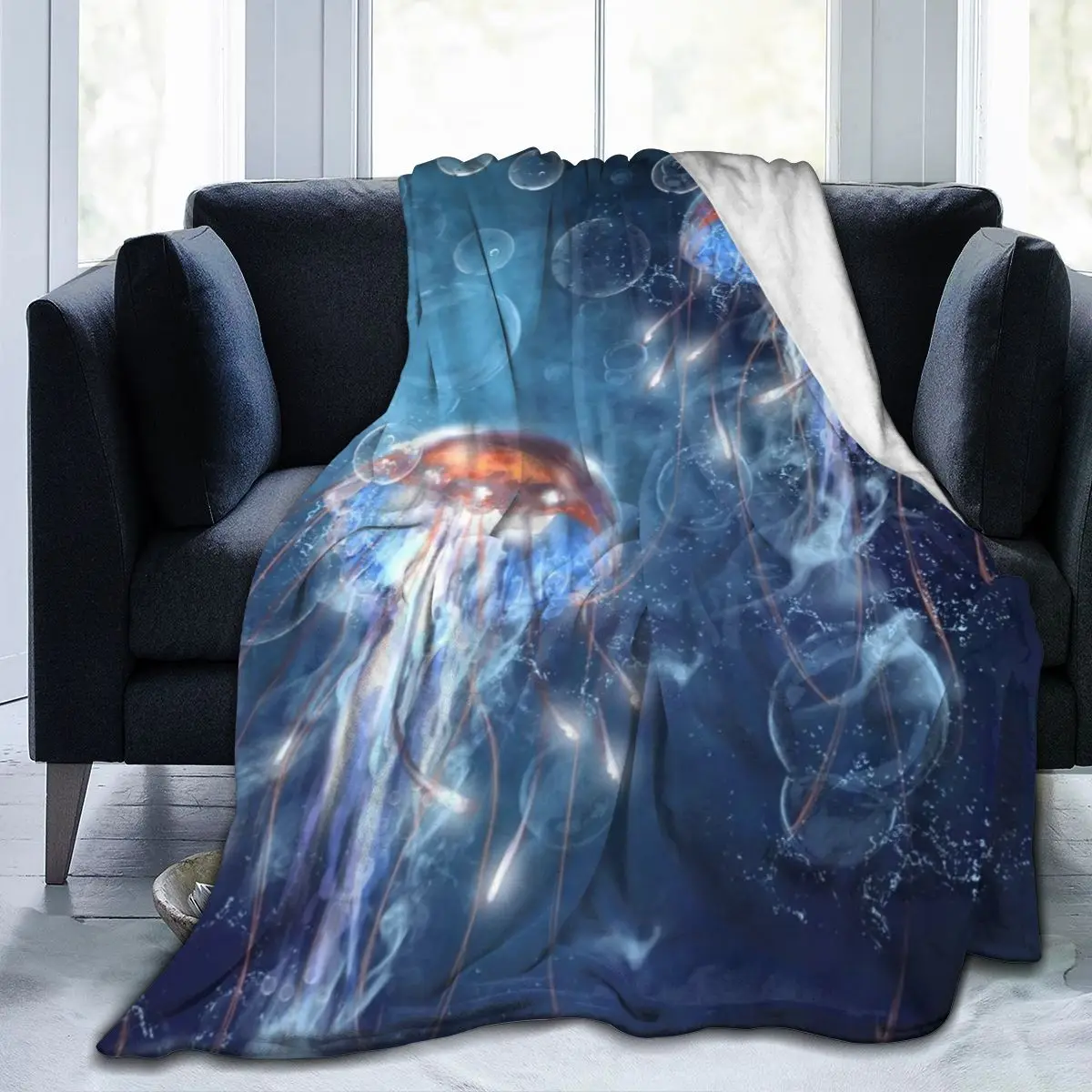 

Manta de franela estampada с персональным в 3D, ropa de cama suave, cubierta de cama, decorar textil para el домашний, medusa