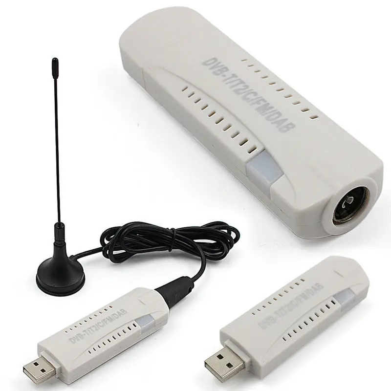 

Digital DVB-T2 DVB-T DVB-C 2.0 USB TV Stick HDTV Receiver with Antenna Remote FM DAB SDR HD USB Dongle for Windows PC Laptop