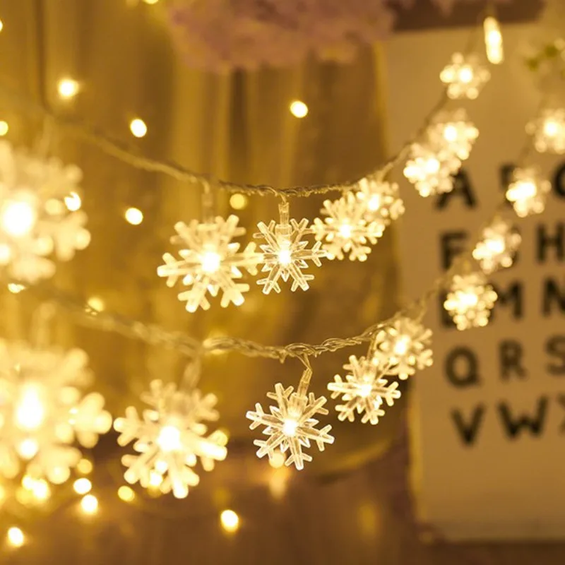 

Fairy Light LED Garland Holiday Snowflakes String Battery Powered Hanging Ornaments Christmas Tree Party Home Garden Decoration